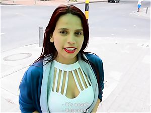 CARNE DEL MERCADO - ginger-haired Latina nubile gets stiff fuck