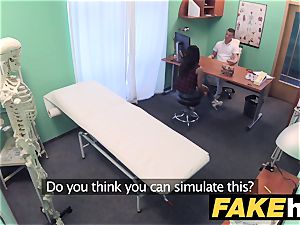 faux hospital timid dark-haired has explosive orgasms