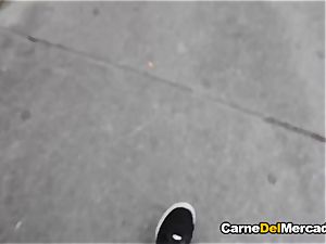 CarneDelMercado - platinum-blonde Latina teenage penetrated upside down