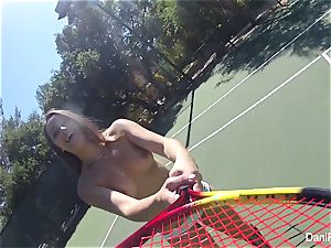 bare-breasted tennis with Dani Daniels and Cherie DeVille