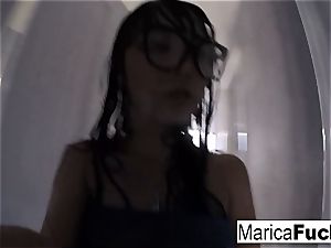 Marica Hase in splendid underwear milks in the mirror